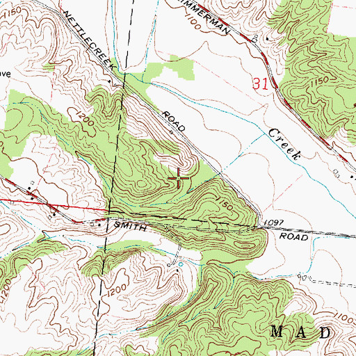 Topographic Map of Davey Woods Nature Preserve, OH