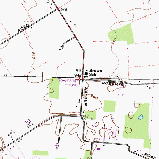 Topographic Map of Brown Township House, OH
