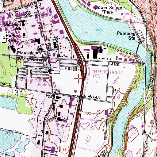 Topographic Map of McCoy Park, OH