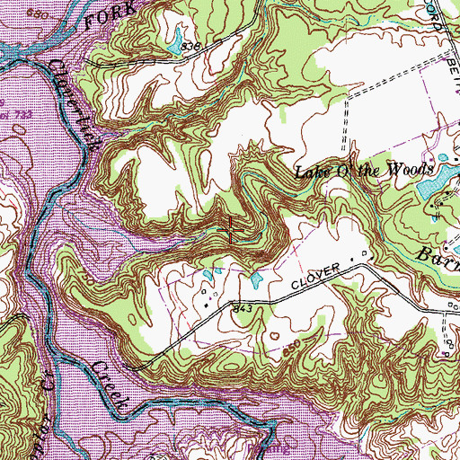 Topographic Map of Barnes Run, OH