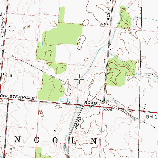 Topographic Map of Center Ditch, OH
