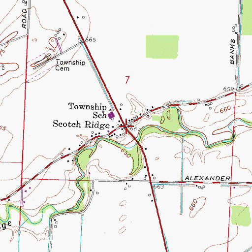 Topographic Map of Scotch Ridge, OH