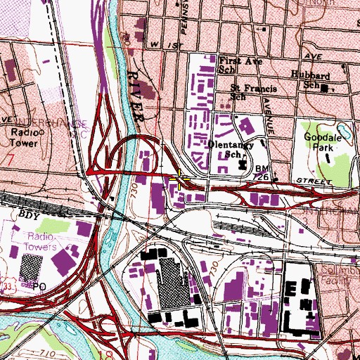Topographic Map of Interchange 2D, OH