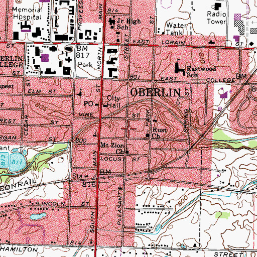 Topographic Map of Christian and Missionary Alliance Church, OH