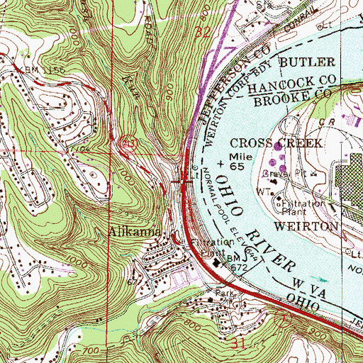 Topographic Map of Stanton Park, OH