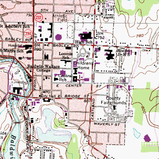 Topographic Map of Kamm Hall, OH