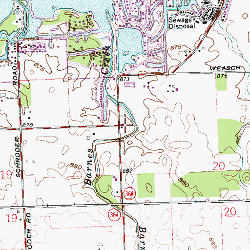 Topographic Map of Bosche School (historical), OH