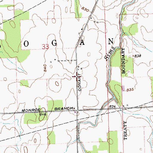Topographic Map of Jericho School (historical), OH