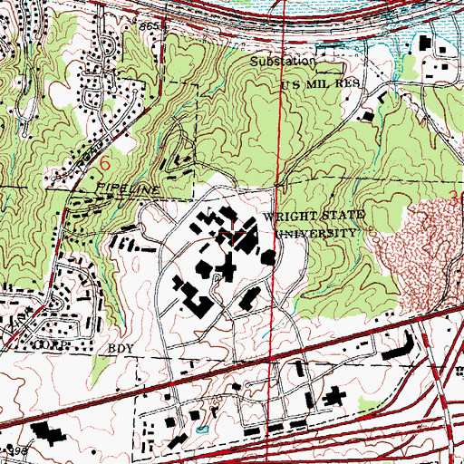 Topographic Map of Oelman Hall, OH