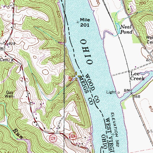 Topographic Map of Blake Run, OH