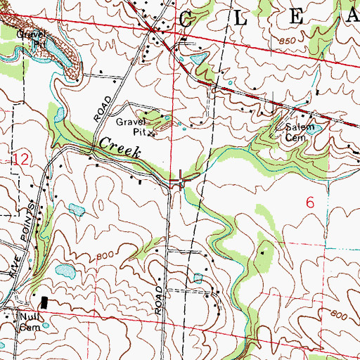 Topographic Map of Bull Run, OH
