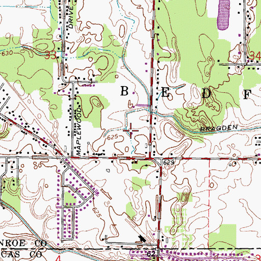 Topographic Map of WVOI-AM (Toledo), MI