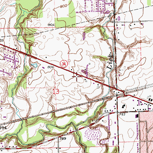 Topographic Map of WBNO-FM (Bryan), OH