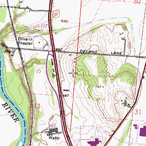 Topographic Map of WFCB-FM (Chillicothe), OH