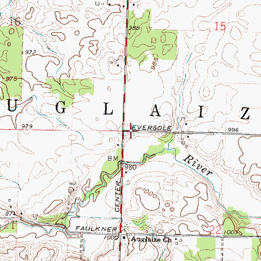 Topographic Map of Township of Auglaize, OH