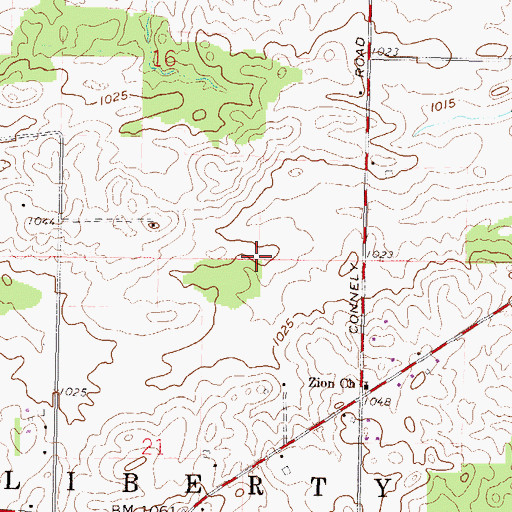 Topographic Map of Township of Liberty, OH