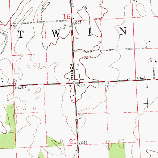 Topographic Map of Township of Twin, OH
