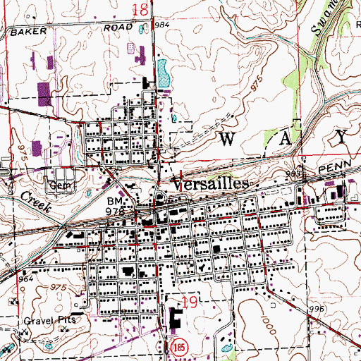 Topographic Map of Township of Wayne, OH