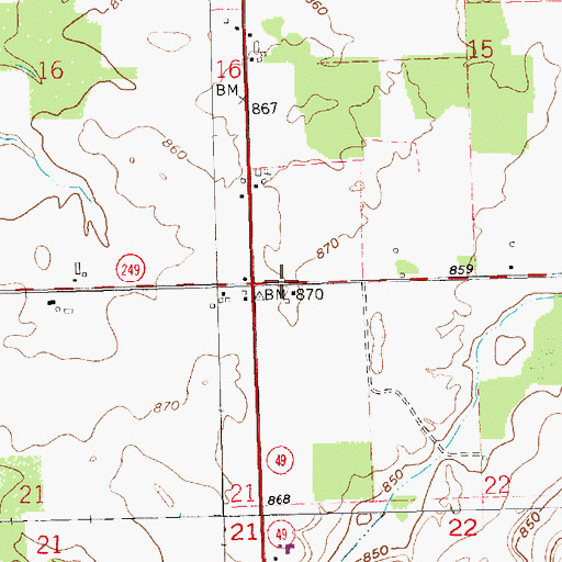 Topographic Map of Township of Milford, OH