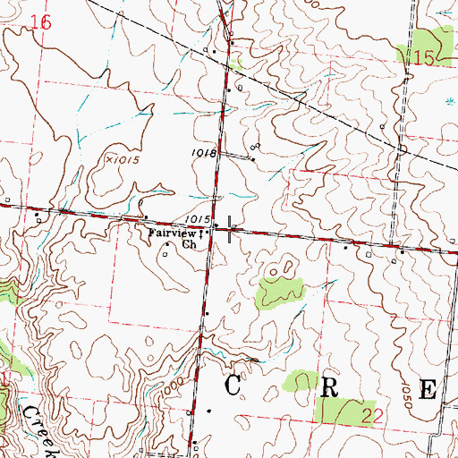 Topographic Map of Township of Clearcreek, OH