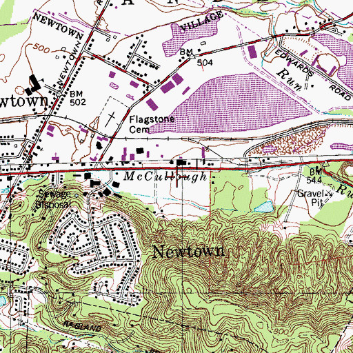Topographic Map of Village of Newtown, OH