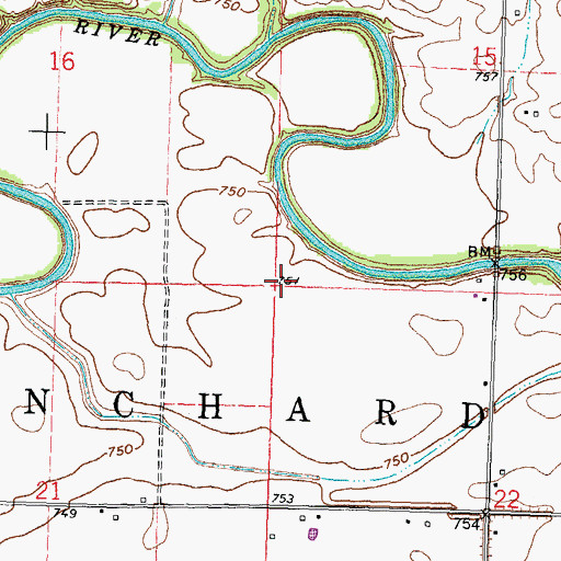 Topographic Map of Township of Blanchard, OH