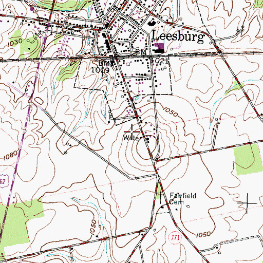 Topographic Map of Township of Fairfield, OH