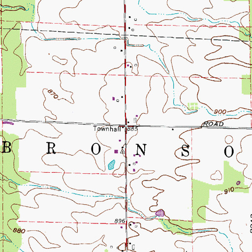 Topographic Map of Township of Bronson, OH