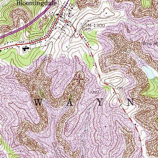 Topographic Map of Township of Wayne, OH
