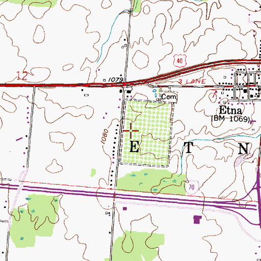Topographic Map of Township of Etna, OH