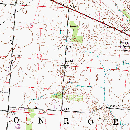 Topographic Map of Township of Monroe, OH