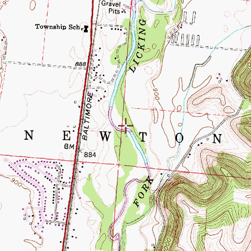 Topographic Map of Township of Newton, OH