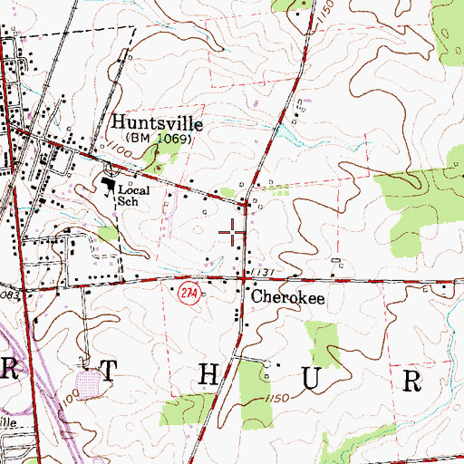 Topographic Map of Township of McArthur, OH