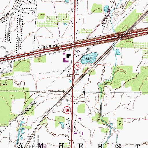 Topographic Map of Township of Amherst, OH