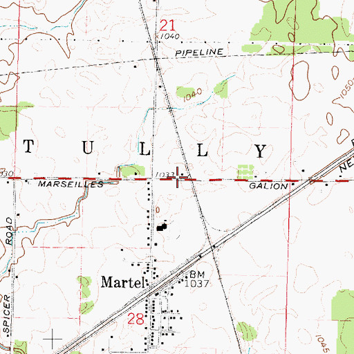Topographic Map of Township of Tully, OH