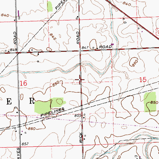Topographic Map of Township of Center, OH