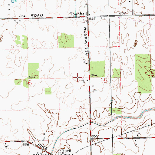 Topographic Map of Township of Hopewell, OH