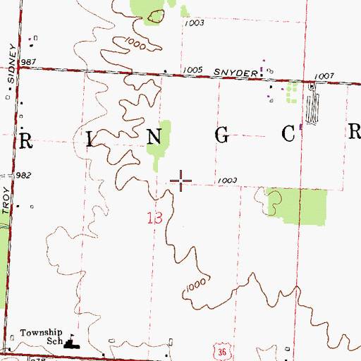 Topographic Map of Township of Springcreek, OH