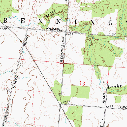 Topographic Map of Township of Bennington, OH