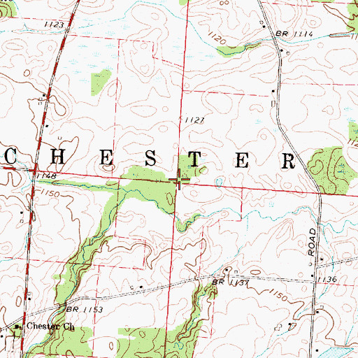 Topographic Map of Township of Chester, OH
