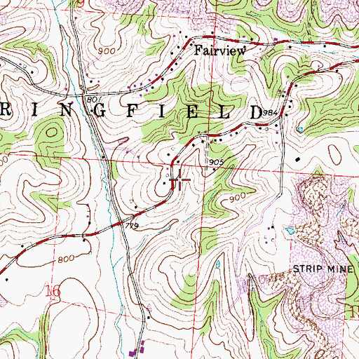 Topographic Map of Township of Springfield, OH