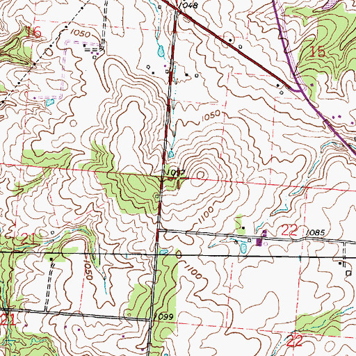 Topographic Map of Township of Thorn, OH
