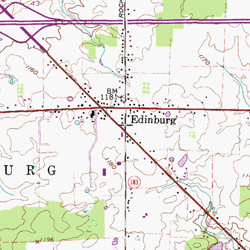 Topographic Map of Township of Edinburg, OH