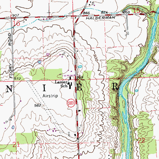 Topographic Map of Township of Lanier, OH