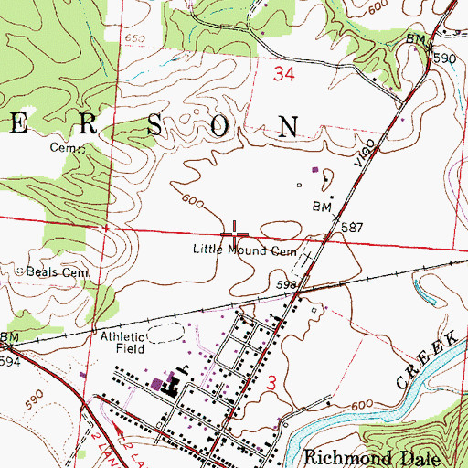 Topographic Map of Township of Jefferson, OH