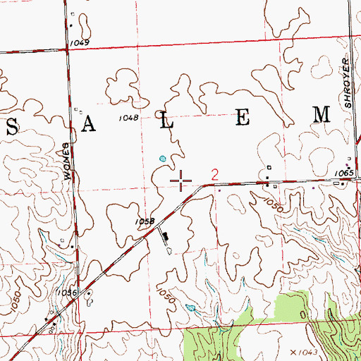 Topographic Map of Township of Salem, OH