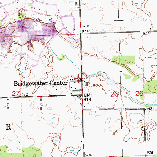 Topographic Map of Township of Bridgewater, OH