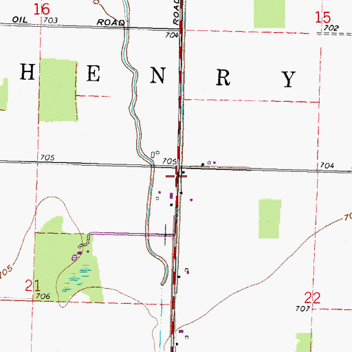 Topographic Map of Township of Henry, OH