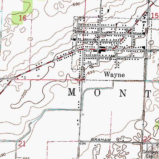 Topographic Map of Township of Montgomery, OH