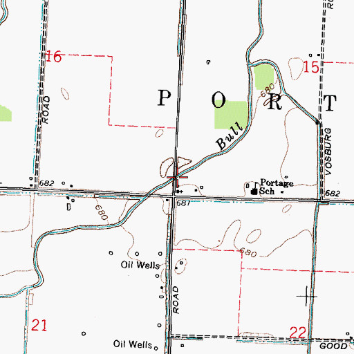Topographic Map of Township of Portage, OH